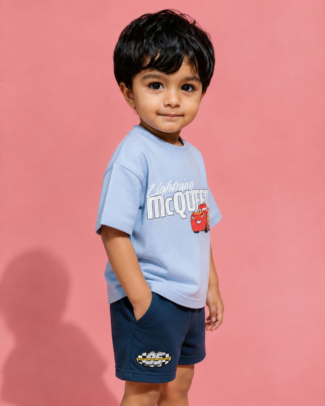 Lightning Mcqueen Drop Shoulder Tshirt for Kids